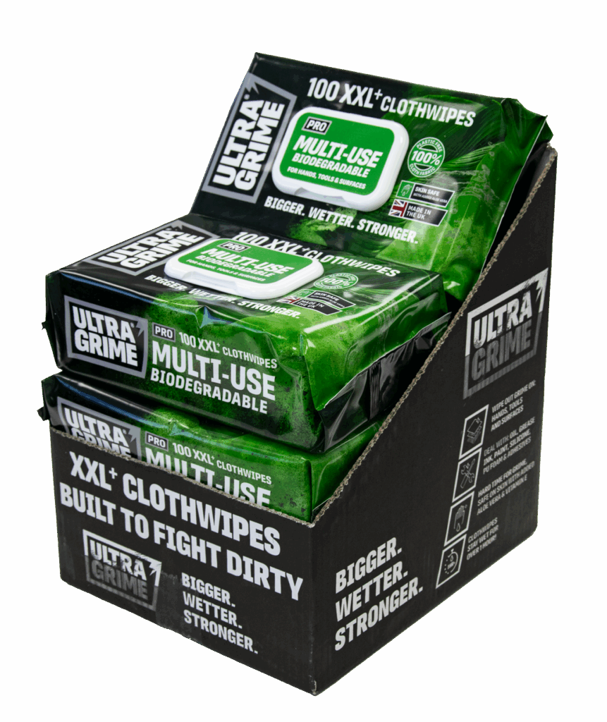 Profi čisticí ubrousky ULTRAGRIME® BIO-MULTIUSE 100ks XXL – box 6 balení